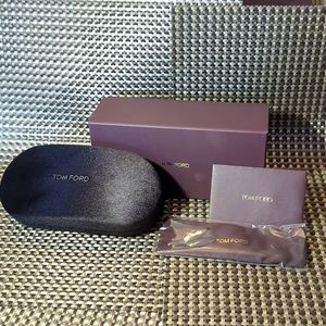 Tom Ford Velvet sunglasses case, microfiber cleaning cloth, box
